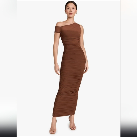 AFRM One-Shoulder Brown Maxi Dress - Picture 2 of 3